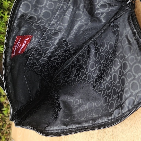 Salvatore Ferragamo Dark Gray Perfume Avianca Zip Around Bag Travel - Picture 11 of 12